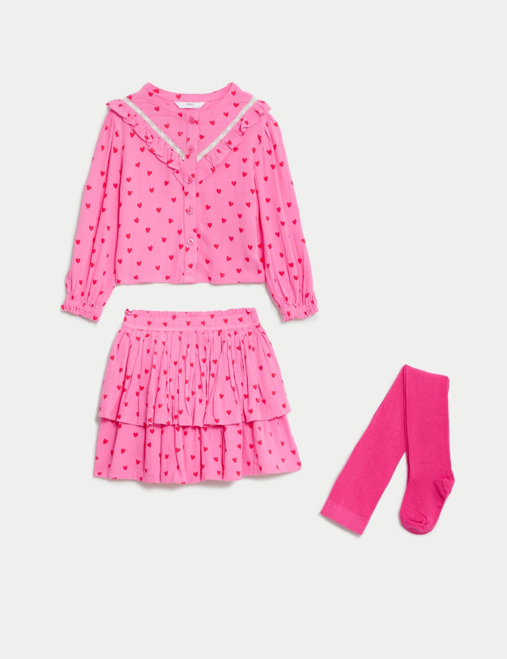 3pc Heart Print Outfit (2-8 Yrs) image 2