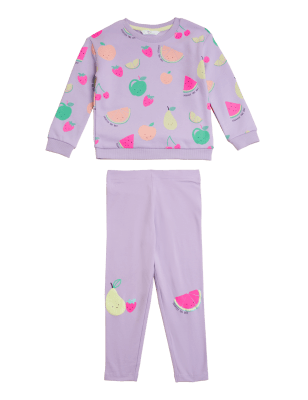 

Girls M&S Collection 2pc Cotton Rich Fruit Top & Leggings Outfit (2-7 Yrs) - Lilac, Lilac