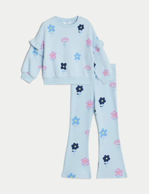 Cotton Rich Floral Top & Bottom Outfit (2-8 Yrs)