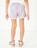 Regular Cotton Rich Flamingo Print Shorts (2-7 Yrs)