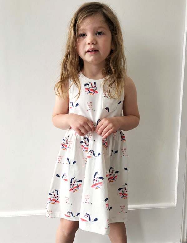 Pure Cotton Unicorn Dress (2-7 Yrs)