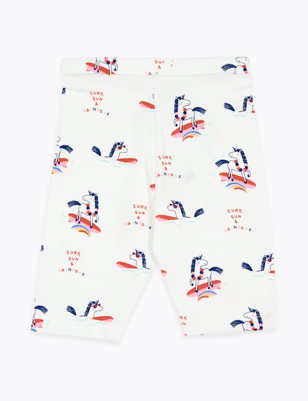 Cotton Unicorn Cycling Shorts (2-7 Yrs)