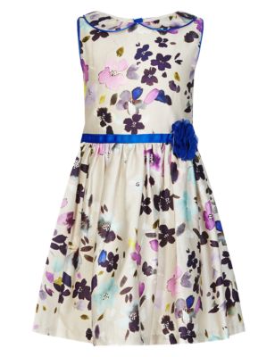 Pure Cotton Floral Peter Pan Party Dress (1-7 Years) | M&S
