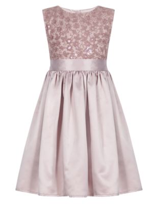 Sequin Embellished Bridal Girls Dress (1-7 Years) | Autograph | M&S