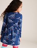 Pure Cotton Dinosaur Print Dress (2-7 Yrs)