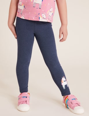 Cotton Unicorn Print Leggings (2-7 Yrs)