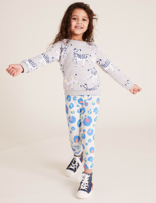 Leggings en coton à imprimé léopard (du 2 au 7 ans) - White Mix