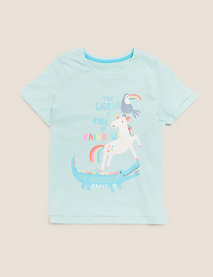 Pure Cotton Unicorn T-Shirt (2-7 Yrs)