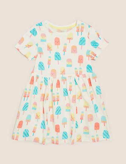 Pure Cotton Lolly Print Dress (2-7 Yrs)