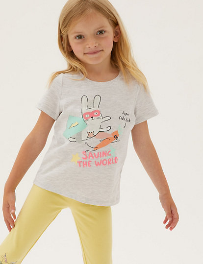 Cotton Super Bunny Print T-Shirt