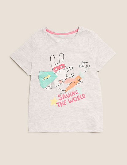 Cotton Super Bunny Print T-Shirt