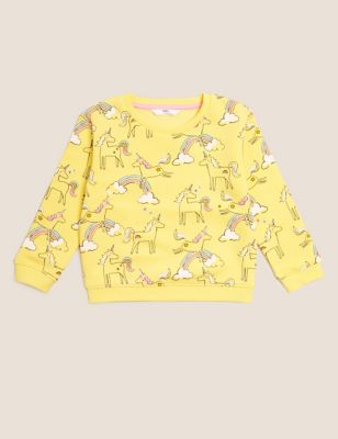 Cotton Unicorn Sweatshirt (2-7 Yrs) | M&S