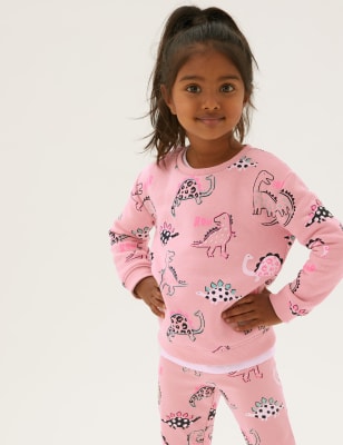 

Girls M&S Collection Cotton Rich Dinosaur Sweatshirt (2-7 Yrs) - Pink, Pink