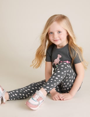 

M&S Collection Leggings de algodón estampados (2-7 años) - Grey Mix, Grey Mix