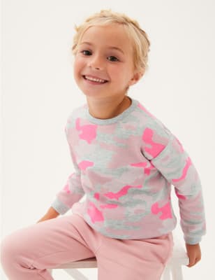 

M&S Collection Sudadera de algodón de camuflaje (2-7 años) - Pink, Pink