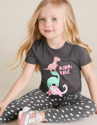 

M&S Collection Camiseta 100% algodón de dinosaurios (2-7 años) - Grey, Grey