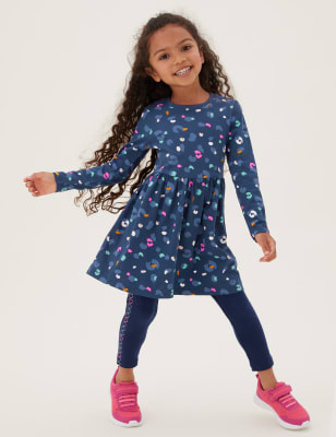 

Girls M&S Collection Pure Cotton Leopard Print Dress (2-7 Yrs) - Navy Mix, Navy Mix