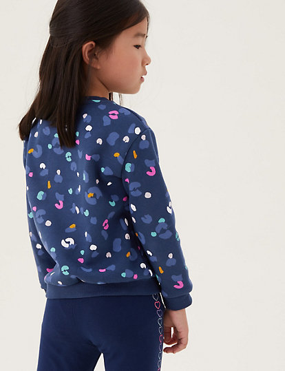 Cotton Rich Leopard Print Sweatshirt (2-7 Yrs)