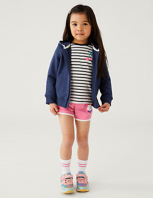 Marks And Spencer Girls M&S Collection Cotton Rich Hoodie (2-7 Yrs) - Navy, Navy