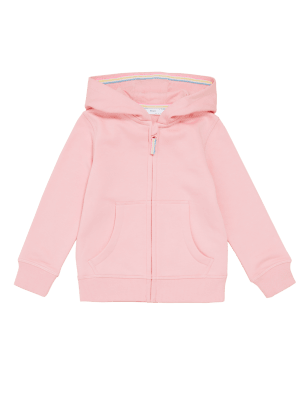 

M&S Collection Sudadera con capucha de algodón con cremallera (2-7 años) - Pink, Pink