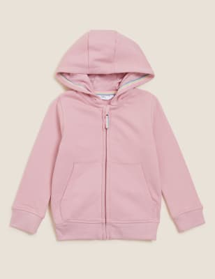 

M&S Collection Sudadera con capucha de algodón con cremallera (2-7 años) - Light Pink, Light Pink