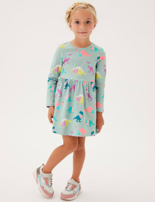 

Girls M&S Collection Pure Cotton Dinosaur Print Dress (2-7 Yrs) - Aqua, Aqua