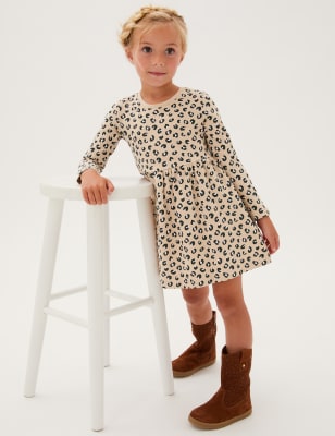 

Girls M&S Collection Pure Cotton Leopard Print Dress (2-7 Yrs) - Beige, Beige