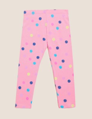 M&S Girls Cotton Spotted Leggings (2-7 Yrs)