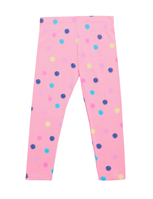 

M&S Collection Gepunktete Baumwoll-Leggings (2-7 Jahre) - Pink, Pink