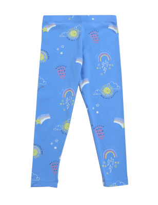 

Girls M&S Collection Cotton Rich Weather Print Leggings (2-7 Yrs) - Blue, Blue