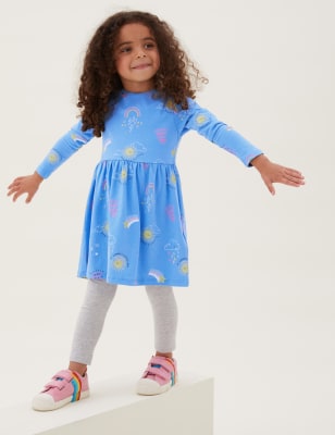 Pure Cotton Weather Print Dress (2-7 Yrs)