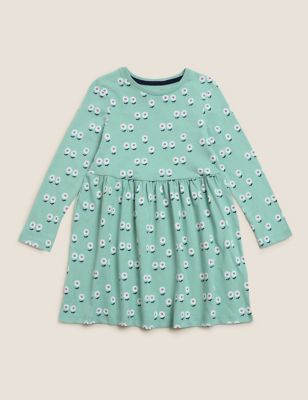 M&S Girls Pure Cotton Floral Dress (2-7 Yrs)