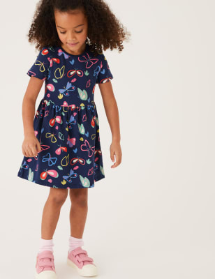 

Girls M&S Collection Pure Cotton Butterfly Print Dress (2-7 Yrs) - Navy, Navy