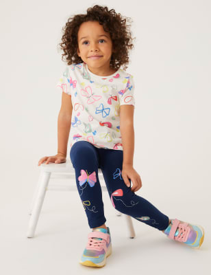 

Girls M&S Collection Cotton Rich Butterfly Leggings (2-7 Yrs) - Navy, Navy