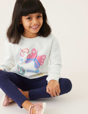 

Girls M&S Collection Cotton Rich Butterfly Sweatshirt (2-7 Yrs) - White, White