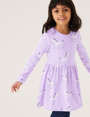 

Girls M&S Collection Pure Cotton Zebra Print Dress (2-7 Yrs) - Lilac, Lilac