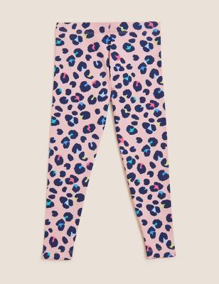 M&S Girls Cotton Rich Leopard Print Leggings (2-7 Yrs)