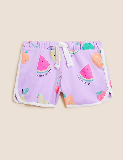 Pure Cotton Fruit Print Shorts (2-7 Yrs)
