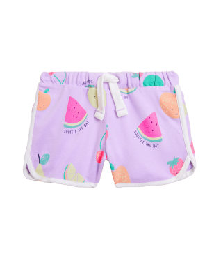 

M&S Collection Shorts aus reiner Baumwolle mit Obstmuster (2-7 J.) - Lilac, Lilac