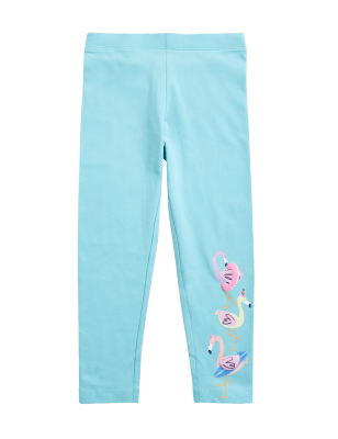 

Girls M&S Collection Cotton Rich Flamingo Print Leggings (2-7 Yrs) - Aqua, Aqua