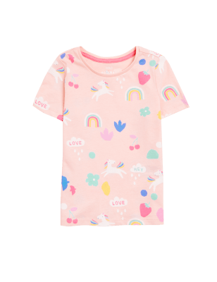 

Girls M&S Collection Pure Cotton Unicorn Print T-Shirt (2-7 Yrs) - Pink, Pink