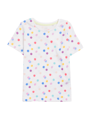 

M&S Collection Camiseta 100% algodón de topos (2-7 años) - White, White