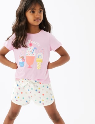 

M&S Collection Pantalón corto 100% algodón de topos (2-7 años) - White, White