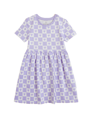 

M&S Collection Kleid aus reiner Baumwolle mit Schachbrettmuster (2-7 J.) - Lilac, Lilac