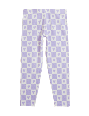 

M&S Collection Leggings mit hohem Baumwollanteil und Schachbrettmuster (2-7 J.) - Lilac, Lilac