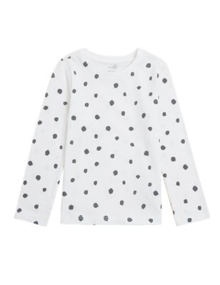 

Girls M&S Collection Pure Cotton Spotted Top (2-7 Yrs) - White, White
