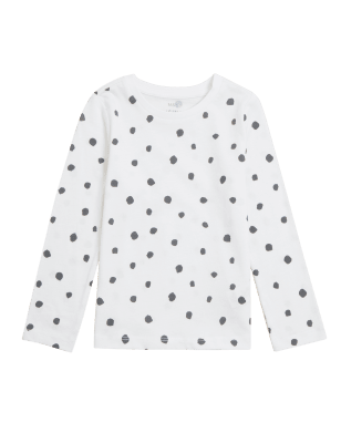 

Girls M&S Collection Pure Cotton Spotted Top (2-7 Yrs) - White, White