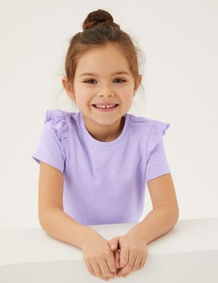 

Girls M&S Collection Cotton-Rich Frill T-Shirt (2-7 Yrs) - Lilac, Lilac
