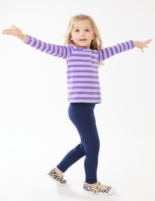 

Girls M&S Collection Pure Cotton Striped Top (2-7 Yrs) - Purple, Purple