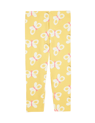 

Girls M&S Collection Cotton Rich Butterfly Print Leggings (2-7 Yrs) - Yellow, Yellow